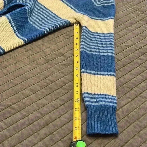 Love Sticth blue & cream stripped sweater jacket with pockets Size Large - Picture 5 of 10